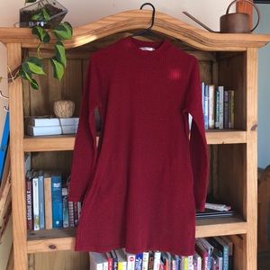 It has pockets!! Cozy burgundy sweater dress